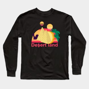 Retro Cryptocurrency-Desert land Long Sleeve T-Shirt